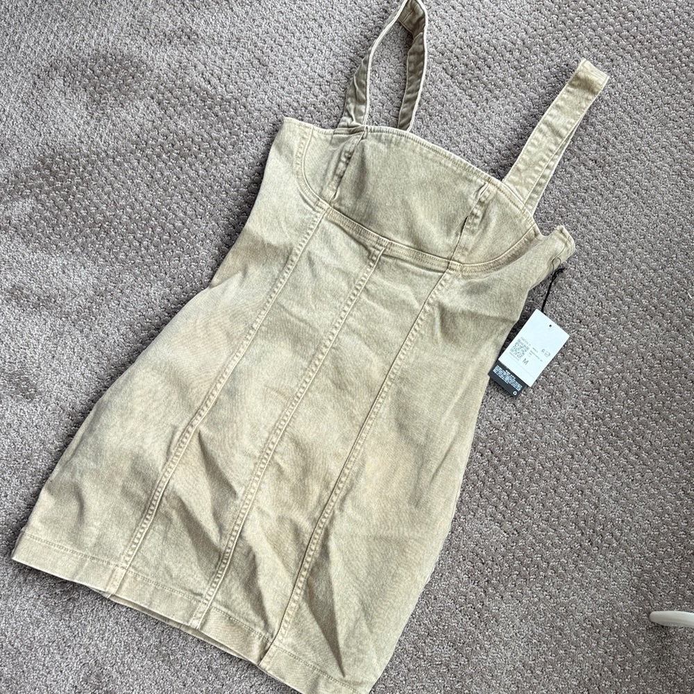Tan Denim Mini Dress